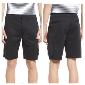 Selected Homme Men's Ricko Stretch Cotton Cargo Shorts in Black